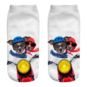 1 Pár, Nové 3D Tištěné Cool Legrační Cosplay Happy Dog Krátké Ponožky Casro Ovčák Čivava Buldok Shiba Inu Pomeranian Pudl