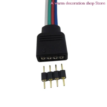 10pcs/lot DIY LED 4pin RGB konektor, 4 piny jehly, mužského typu double 4pin malá část Pro LED SMD RGB 5050 3528 Pás