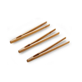 18 cm Dřevěný Čajový Klip Dřevo Přípitek Tong Dřevěný Toustovač Bagel se Slaninou Squeezer Cukru Ledový Čaj Tong Bambus Teaware