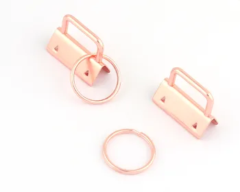 25mm Růžové Zlato klíčenka Kroužky na Klíče Sady Kovová Klíčenka Popruh Tkaniny přívěšek na Klíče Kabelka Výrobu Hardwaru Výrobu Šperků