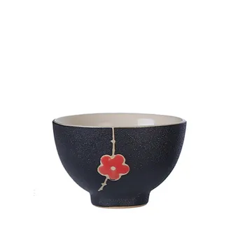 2ks/mnoho Čínské Retro Černá Keramika Šálek Ručně vyráběné Keramické Čajové Misce Čaje Doplňky Master Cup Přenosné Osobní Single Cup
