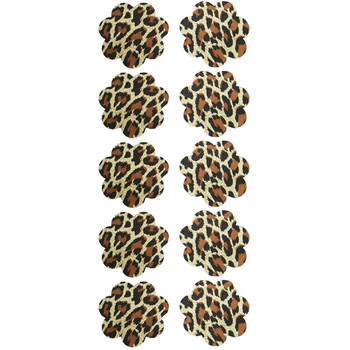 5 Párů Leopard Tisk Květ Bradavky Samolepky Prsu Pokrývá Spodní Prádlo Taštičky