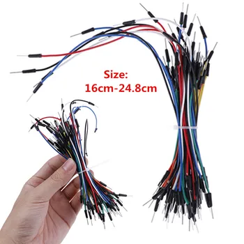 65pcs/lot 16 cm-24.8 cm přemosťovací kabel Kabel Male Do Male Flexibilní Propojovací Vodiče Pro kontaktním poli DIY Starter Kit