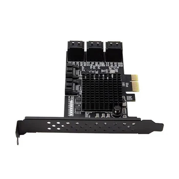 8 Portů SATA 3.0 do PCIe Rozšiřující Kartu PCI Express SATA Adaptér SATA 3 Převodník s chladič pro HDD PCIE SATA