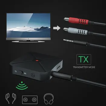 Bluetooth 5.0 Přijímač a Vysílač, Audio Stereo Hudby Bezdrátový Adaptér RCA, 3.5 MM AUX Jack Pro Reproduktor TV Auto PC