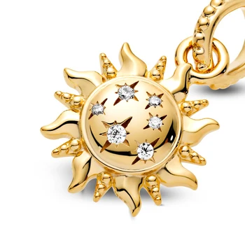 Buipoey Nové 1ks Zlaté Zářící Slunce Přívěsky Fit Značky Náramky Příslušenství Přívěsek Pro Originální Ženy Muži Náhrdelník Šperky
