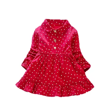 Dívky Šaty Jaro Podzim Dívky Oblečení Nové Módní Klopě princezna šaty Baby Dívky Šaty oblečení