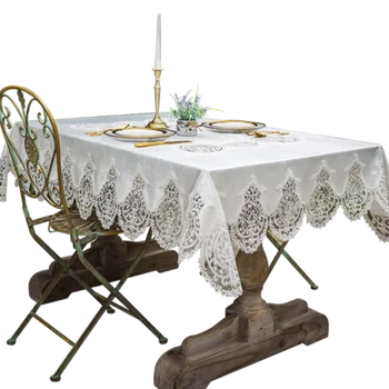 Evropa luxusní vyšívaný ubrus stůl jídelní stůl kryt Zlatý sametový ubrus Idylické krajky kávy kryt stolu 83230
