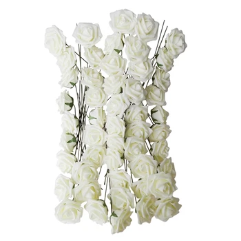 Hot Prodej 1 X 10 kusů Umělé Kytice květiny Růže bílým Deco Svatební Dům