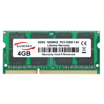 KAMOSEN RAM 4GB DDR3 1600MHz brand new nízké napětí 1,5 V, PC3-12800 Notebook paměť SODIMM 204-pin non-ECC