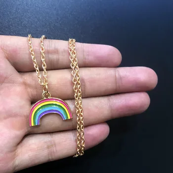 Kpop Roztomilý Rainbow Murakami Slitiny Klasické Barevné Přívěsek Náhrdelník Street Style Módní Šperky Dárek Pro Ženy Gril Milence