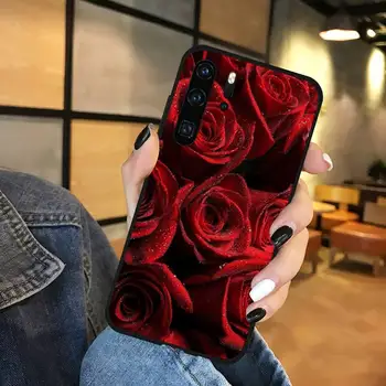 Krásné červené růže květ Telefon Případě Funda Pro Huawei P9 P10 P20 P30 Lite 2016 2017 2019 plus pro smart P
