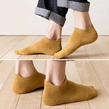 Měkká Bavlna Muži Krátké Ponožky Módní Prodyšné Pánské Kotníkové Ponožky, Pohodlné Jednobarevné Mužské Street Móda Příležitostné Ponožky