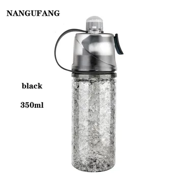 NANGUFANG/350ml láhev s vodou venkovní sportovní snížení chlazení dvouvrstvé plastové láhve na vodu Nepropustné Sklenice Pití Láhev