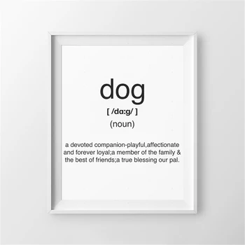 Pes Definice Plakát, Plátno Malířské Inspirace Tisk Wall Art Obraz pro Obývací Pokoj Interiér Domova Motivace
