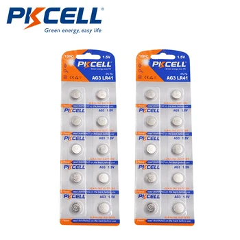 PKCELL LR41 AG3 192 Alkalická Tlačítko Mince Baterie Rovná LR192 V3GA SR41 192 392 Pro Kalkulačky, Fotoaparáty, Hodinky, Hry