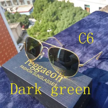 Reggaeon sklo objektivu luxusní značkové skleněné čočky sluneční brýle dámy, muži anti-oslnění řidičské sluneční brýle uv400 barva modrá
