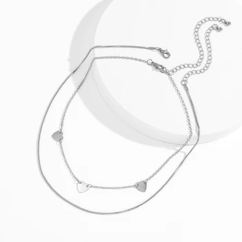 SHIXIN Oddělitelné Vrstvené Tenký Řetěz Krátký Láska Srdce náhrdelník Náhrdelník pro Ženy, Náhrdelník Límec 2021 Módní korejské Náhrdelník Ženy