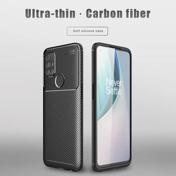 UFlaxe Soft Telefon Pouzdro pro OnePlus Nord N10 5G N100 Uhlíkových Vláken Textura, Nárazuvzdorné Ultra-tenký Kryt