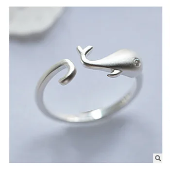 Vintage Stříbrná Barva Ryb Prsteny Pro Ženy Šperky Krásné Prstu Otevřené Kroužky Pro Party Dárek K Narozeninám