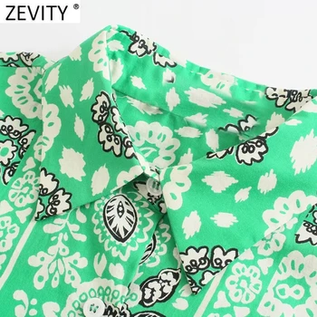 Zevity 2021 Ženy Vintage Patchwork, Květinové Tisk Ležérní Volné Kimono Tričko Žena Podnikání Halenka Roupas Elegantní Blusas Topy LS9420