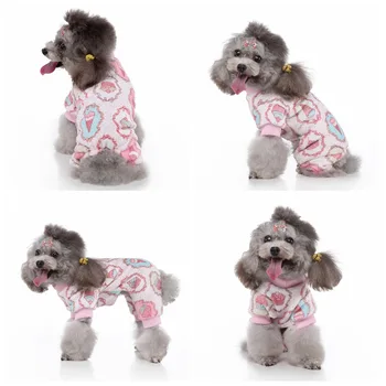 Zimní Psí Oblečení, Pet Tisk Kombinéze Pyžamo pro Malé Psy, Kočky Štěně Oblečení pro Chihuahua Yt Pomeranian Štěně Oblečení