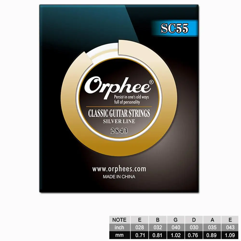 Orphee SC Série 6 Ks Clear Nylon, Postříbřené Dráty Klasické Klasická Kytara Struny 0