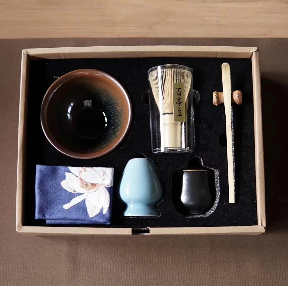 Matcha kartáč čaj objednání Čaj prášek a čajový set Matcha čaj bití sada nářadí Japonské dárkové krabičce 1