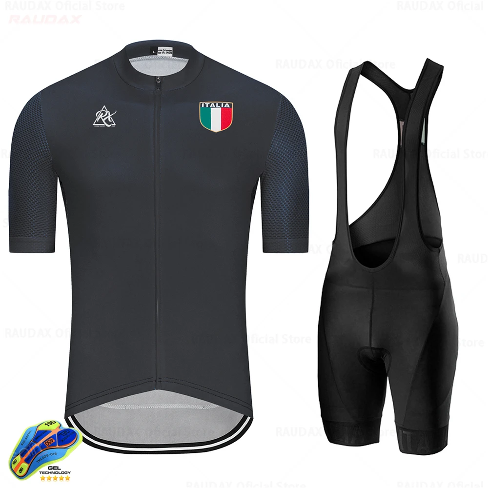 Pánské Cyklistické Jersey Set Krátký Rukáv Oblečení Oblek rychleschnoucí Letní Venkovní Sportovní oblečení Maillot Ciclismo Hombre Tour De ITALIA 1