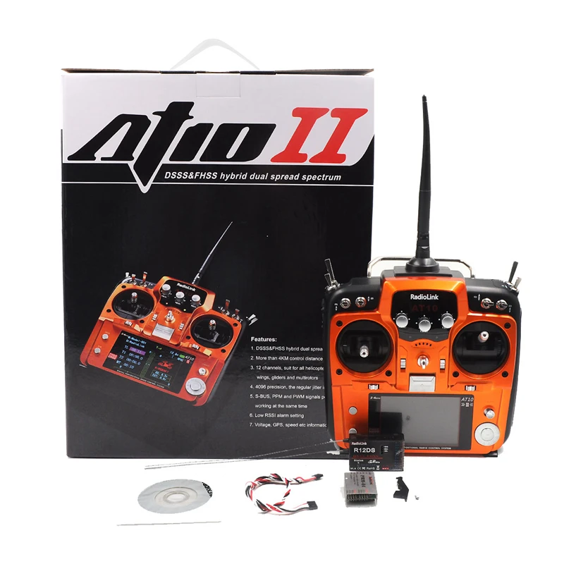 Radiolink AT10 II 2.4 G 12CH Rádiový Vysílač W/ R12DS Přijímač 11.1 V Baterie pro RC FPV Racing Drone Letadlo, Vrtulník Mode2 1