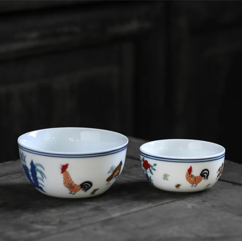 Výrobce Kung-Fu Čajový Šálek, Starožitné Dacheng Minghua Doucai Kuřecí Hliněného Poháru Ming Bílý Porcelán Master Cup Cup 1