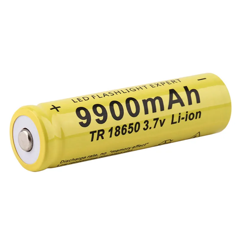 3.7 V 18650 9900mAh Kapacita Li-ion Dobíjecí Baterie pro Dálkové Ovládání Hračky Svítilna Pochodeň Žlutá Shell Baterie 3