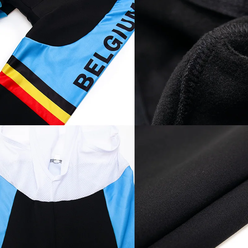2021 Belgie Zimní Cyklistické Oblečení Kalhoty 9D Sada MTB Jednotné Bike Jersey Cyklistické Oblečení Tepelné Fleece Pánské Dlouhé Cyklistické Oblečení 4