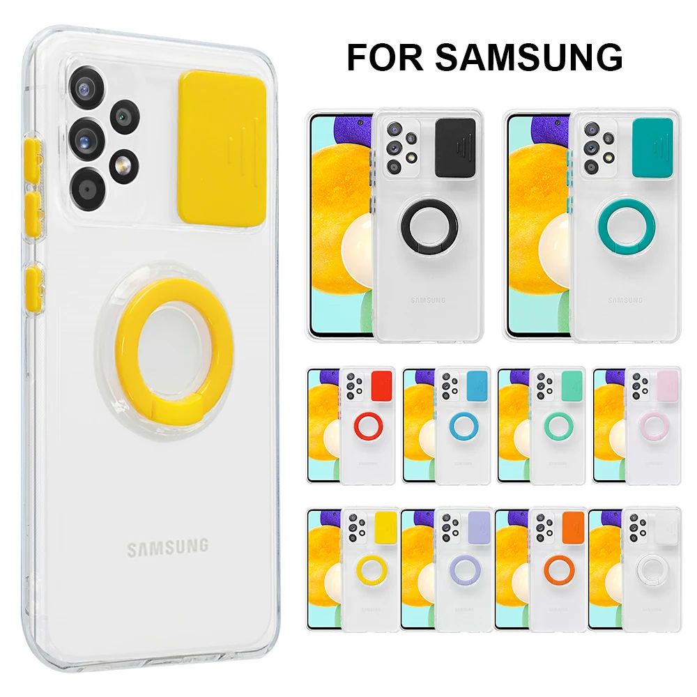 Jasný Případ Pro Samsung Galaxy A52 A72 A32 A12 Případě Slide Push Okno Objektiv Fotoaparátu ochranný Kryt pro galaxy 72 52 32 12 coque 4