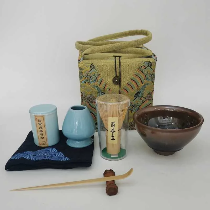 Matcha kartáč čaj objednání Čaj prášek a čajový set Matcha čaj bití sada nářadí Japonské dárkové krabičce 4
