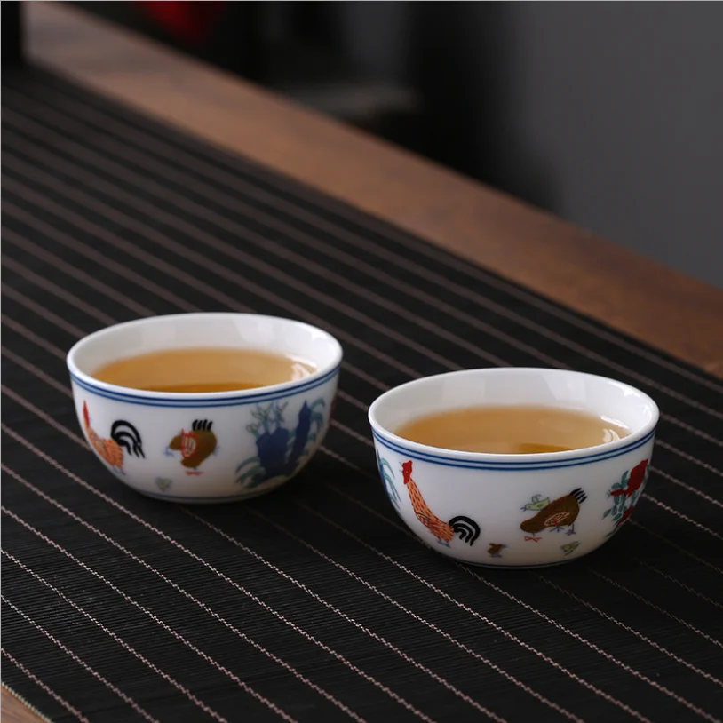Výrobce Kung-Fu Čajový Šálek, Starožitné Dacheng Minghua Doucai Kuřecí Hliněného Poháru Ming Bílý Porcelán Master Cup Cup 4